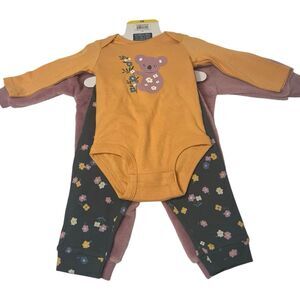 Baby Girl 4pc Outfit Set 6M Plush Sweatshirt Pants Koala Floral Infant Bundle 🎀